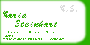 maria steinhart business card